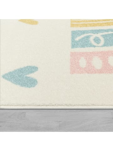 KADIMA DESIGN Kinderteppich Regenbogen Kinderzimmer in Creme