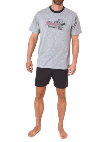 NORMANN Casual Shorty Pyjma kurzen Shorts und Rundhals - 74042 in grau