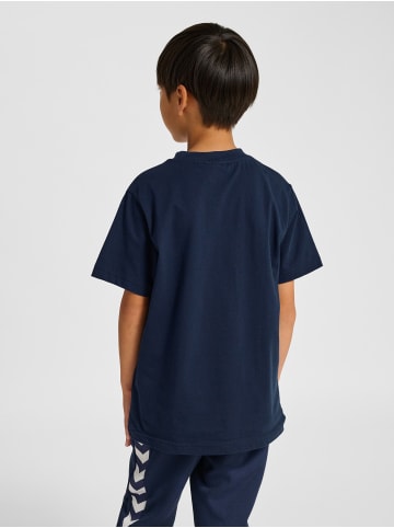 Hummel T-Shirt Hmljr Reg Kinder in LIGHT GREY MELANGE/DRESS BLUES