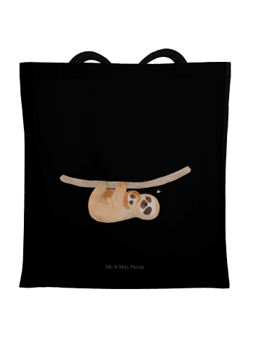 Mr. & Mrs. Panda Shopping Bag Faultier Kind ohne Spruch in Schwarz