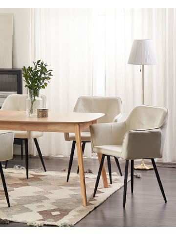 Beliani 2er-Set Esszimmerstuhl JASMIN in Beige/Schwarz