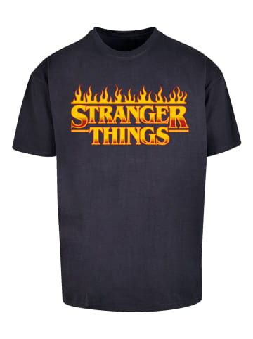 F4NT4STIC Oversize T-Shirt Stranger Things Fire Logo in marineblau