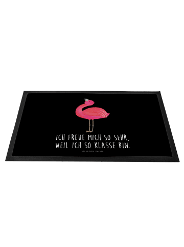 Mr. & Mrs. Panda Schmutzfangteppich Flamingo Stolz mit Spruch in Schwarz