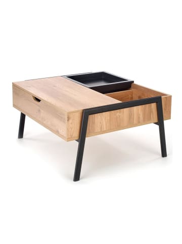 Feldmann-Wohnen Couchtisch Podium Eiche Natur schwarz 85 / 80 / 43-64cm