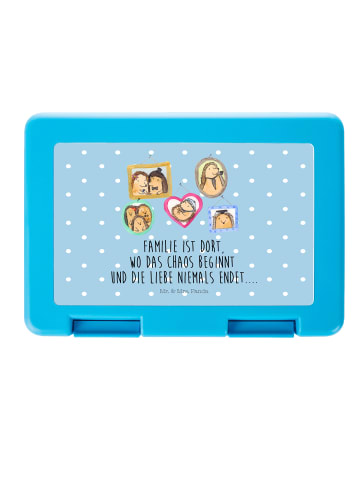 Mr. & Mrs. Panda Aufbewahrungsbox Igel Familie mit Spruch in Blau Pastell