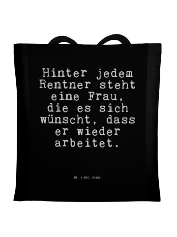 Mr. & Mrs. Panda Jutebeutel Hinter jedem Rentner steht... mit Sp... in Schwarz