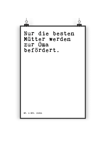 Mr. & Mrs. Panda Poster Nur die besten Mütter... mit Spruch in Weiß
