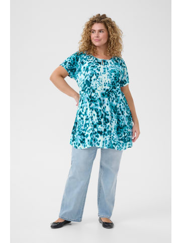 KAFFE curve Tunika KCami A-shape in Teal Leopard Print