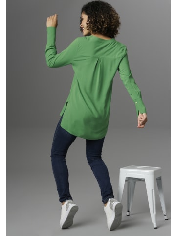 Aniston SELECTED Longbluse in grün