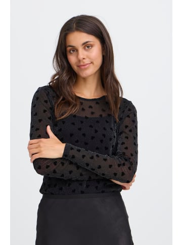 Fransa Langarm FRMESH Slim fit in BLACK HEART LUREX