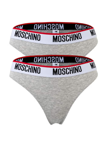 Moschino Slip 2er Pack in Grau meliert