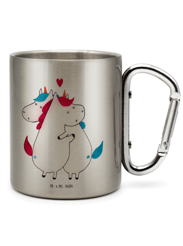 Mr. & Mrs. Panda Kaffeebecher Einhorn Mitteilung ohne Spruch in Silber