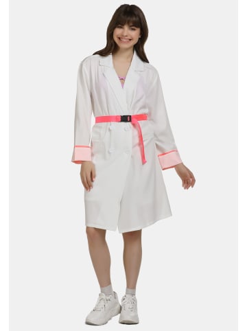 myMo Damen Mantel in Weiss Neon Pink