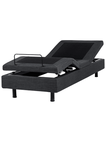 Beliani Einzelbett DUKE in Grau/Schwarz - (W) 80 x (H) 37 x (L) 200 cm