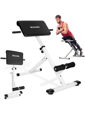 tectake Hyperextension-Bank Coleman rutschfeste Fußenden, schwarz/weiß