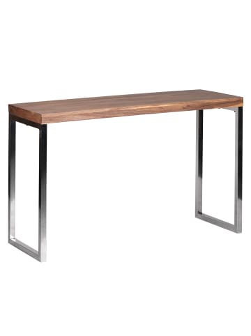 FineBuy Konsolentisch in Beige / Akazie / 45x120x77