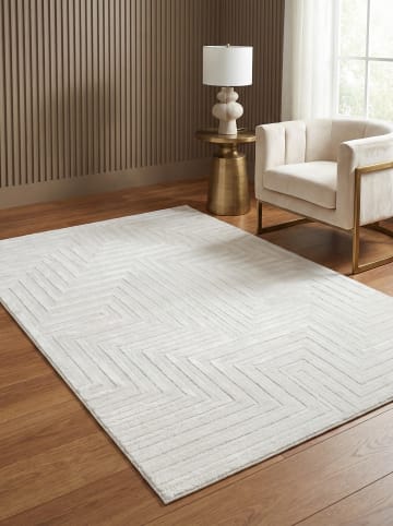 KADIMA DESIGN Teppich Kurzflor 3D-Muster Polypropylen Wohnzimmer in Creme