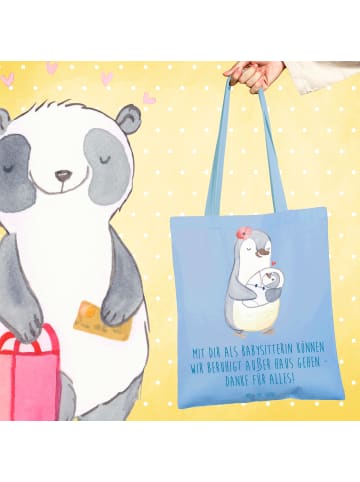 Mr. & Mrs. Panda dokumententasche Babysitter Dank mit Spruch in Sky Blue