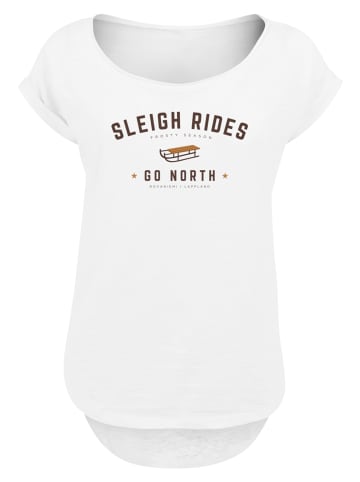 F4NT4STIC Long Cut T-Shirt Schlittenfahren Weihnachten Christmas in weiß