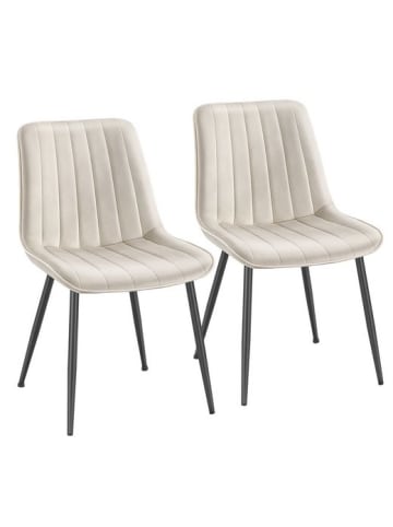 SONGMICS 2er-Set: Esszimmerstuhl in Beige – (B)48 x (H)80 x (T)57 cm