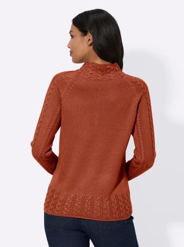 Sieh an! Stehkragenpullover in rostrot