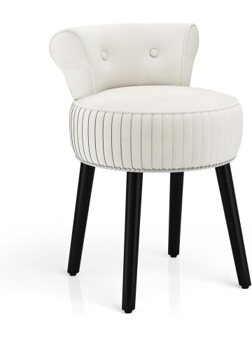 COSTWAY Samt Schminkhocker in Weiß