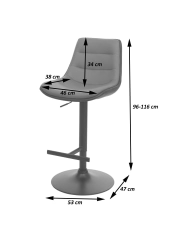 MCW 2er-Set Barhocker L85 höhenverstellbar mit Lehne, Braun