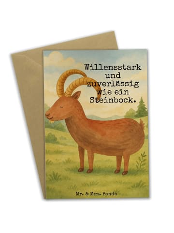 Mr. & Mrs. Panda neujahrskarte Sternzeichen Steinbock Design mit... in Weiß