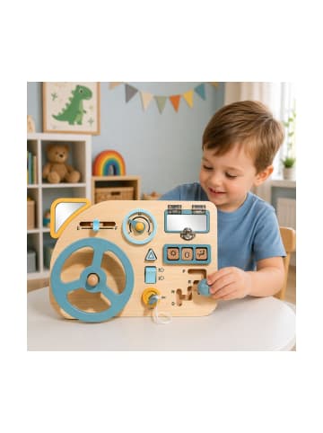 Wisam® Manipulationsbrett aus Holz, sensorisches Lenkrad