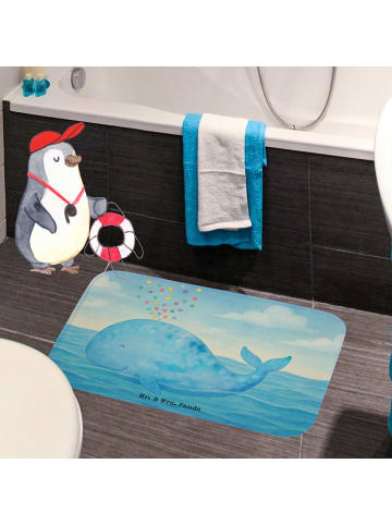 Mr. & Mrs. Panda Badteppich Wal Konfetti Design ohne Spruch in Weiß