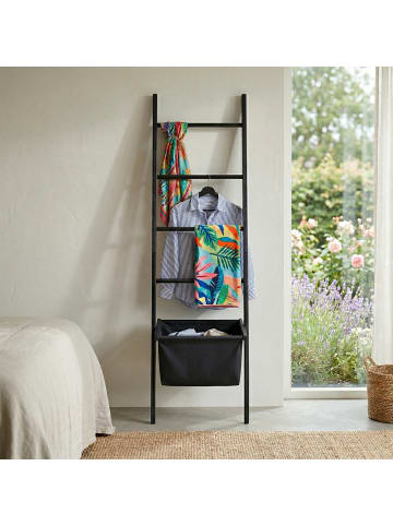 relaxdays Handtuchleiter in Schwarz - (B)50 x (H)170 x (T)21 cm
