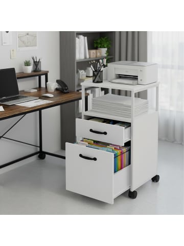 relaxdays Rollcontainer in Weiß - (B)42 x (H)66,5 x (T)44 cm