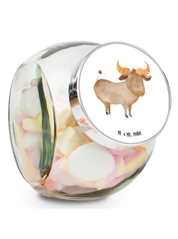 Mr. & Mrs. Panda glas für tee Sternzeichen Stier ohne Spruch in Weiß