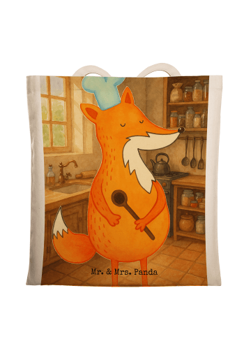 Mr. & Mrs. Panda Shopper Fuchs Koch Design ohne Spruch in Weiß