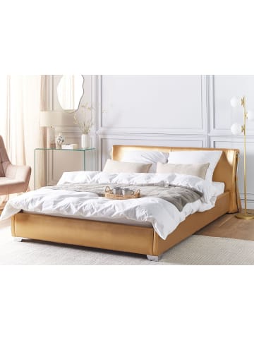 Beliani 9-tlg Doppelbett PARIS in Gold/Silber