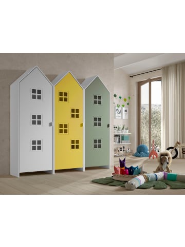 58 aufm Kessel REGALSCHRANK Set Kania 173x37x171 MDF Weiß /Bunt