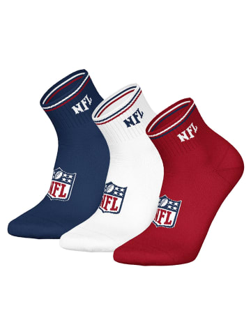 NFL Socken 3er Pack in Dunkelblau/Weiß/Rot