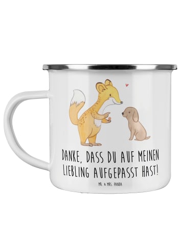 Mr. & Mrs. Panda Camping Tasse Dank an Hundesitter mit Spruch in Weiß