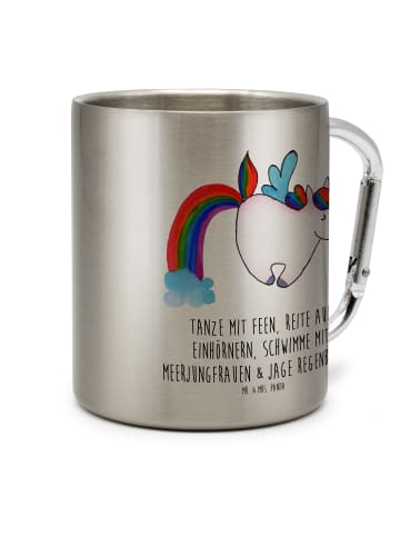 Mr. & Mrs. Panda Edelstahlbecher Einhorn Pegasus mit Spruch in Silber