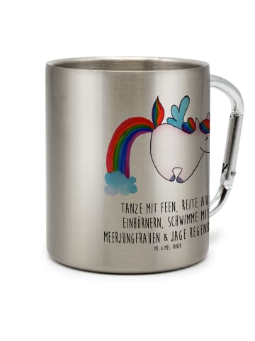 Mr. & Mrs. Panda Teetasse Einhorn Fliegendes Pferd mit Spruch in Silber