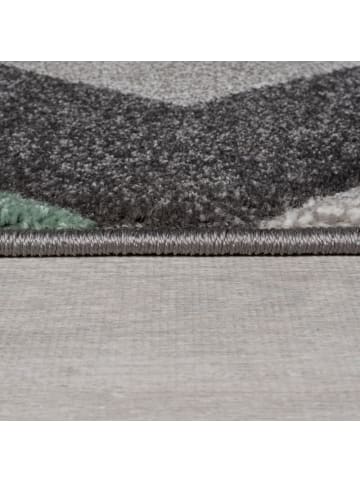 KADIMA DESIGN Langlebiger und pflegeleichter Designer-Teppich in Grün-Grau