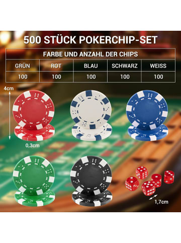 COSTWAY Pokerset 500 tlg. Chips in Schwarz