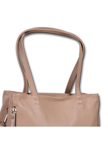 Toscanto Leder Schultertasche Toscanto Tasche rosa ca. 36cm