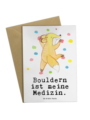Mr. & Mrs. Panda babykarte Fuchs Bouldern mit Spruch in Weiß