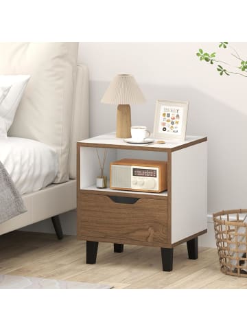 COSTWAY Nachttisch 2er Set 37 x 33 x 44 cm in Hellbraun