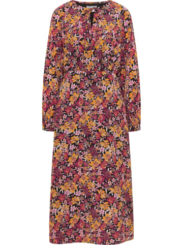 Usha Damen Maxikleid Mit Blumenprint in Schwarz Mehrfarbig