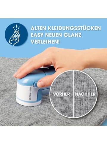 Clean Maxx Fusselrasierer 3V hellblau/weiß inkl. Batterien Transparent