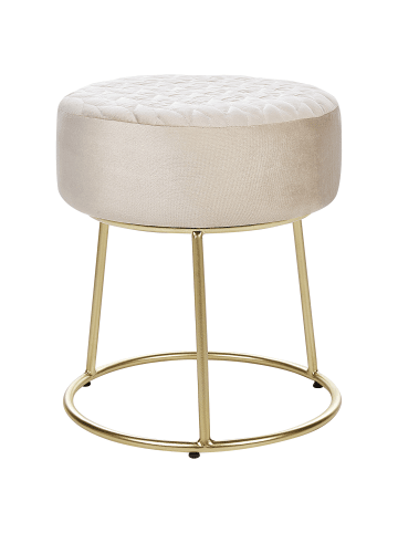 Beliani Hocker DELCO in Beige/Gold - (W) 35 x (H) 40 x (L) 35 cm