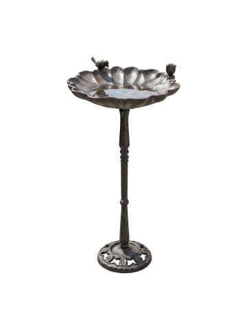 relaxdays Vogeltränke "Blüte" in Braun - (H)52 x Ø 31,5 cm