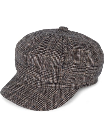 styleBREAKER Bakerboy Schiebermütze in Dunkelbraun-Beige